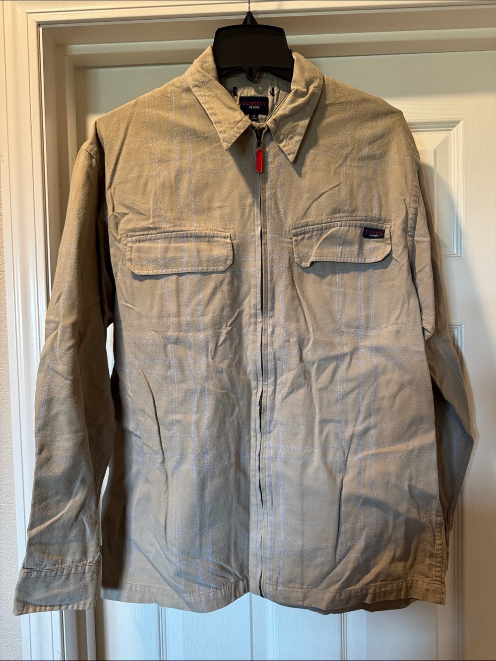Tommy Hilfiger Men's Light Khaki Zip-Front Shirt Jacket